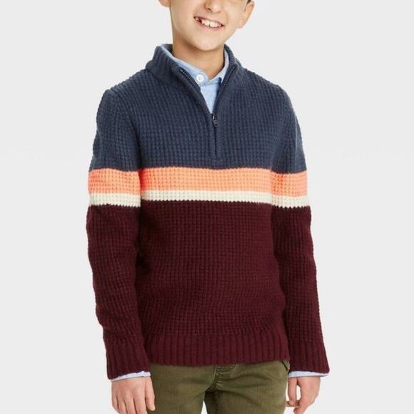 Cat & Jack Boys Mock Neck Pullover Sweater Size Medium NWT - Picture 1 of 5
